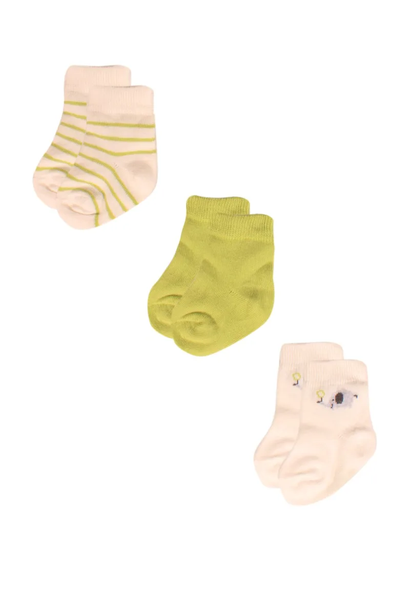 Καλτσάκια bebe Lime Green Elephants 3 τεμ. 68365c