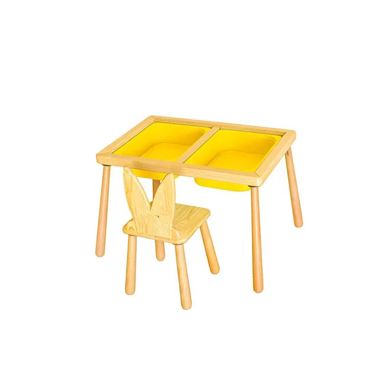 Σετ Παιδικό Τραπεζάκι Με Καρέκλες Table And Chair - Yellow 109Trs1168 (53x52x74)