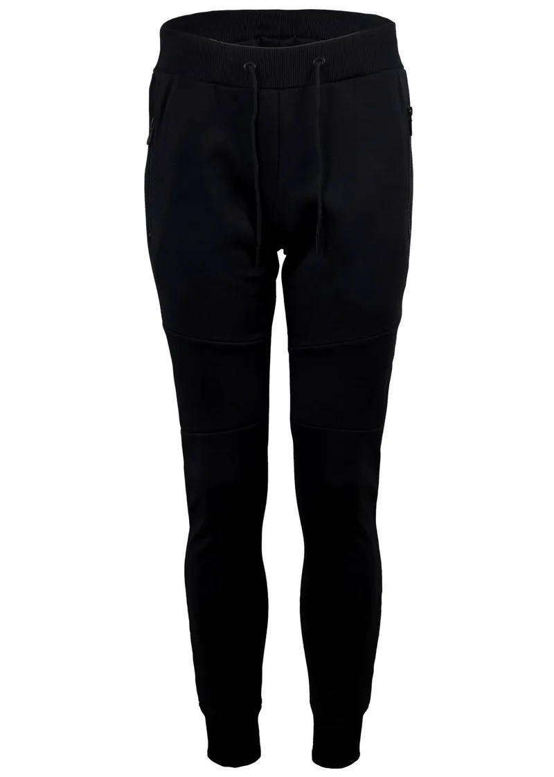 Ανδρικό παντελόνι φόρμας λάστιχο κάτω. Fitness collection. ΜΑΥΡΟ