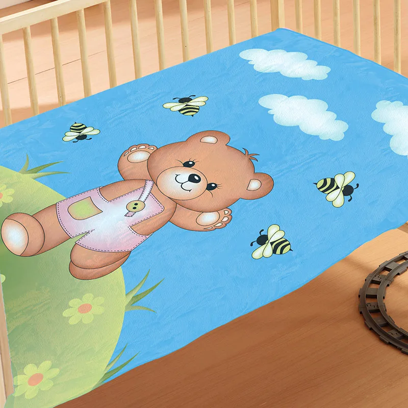 Κουβέρτα Βελουτέ Κούνιας 110X140 Dimcol Teddy Bear 01 (110x140)