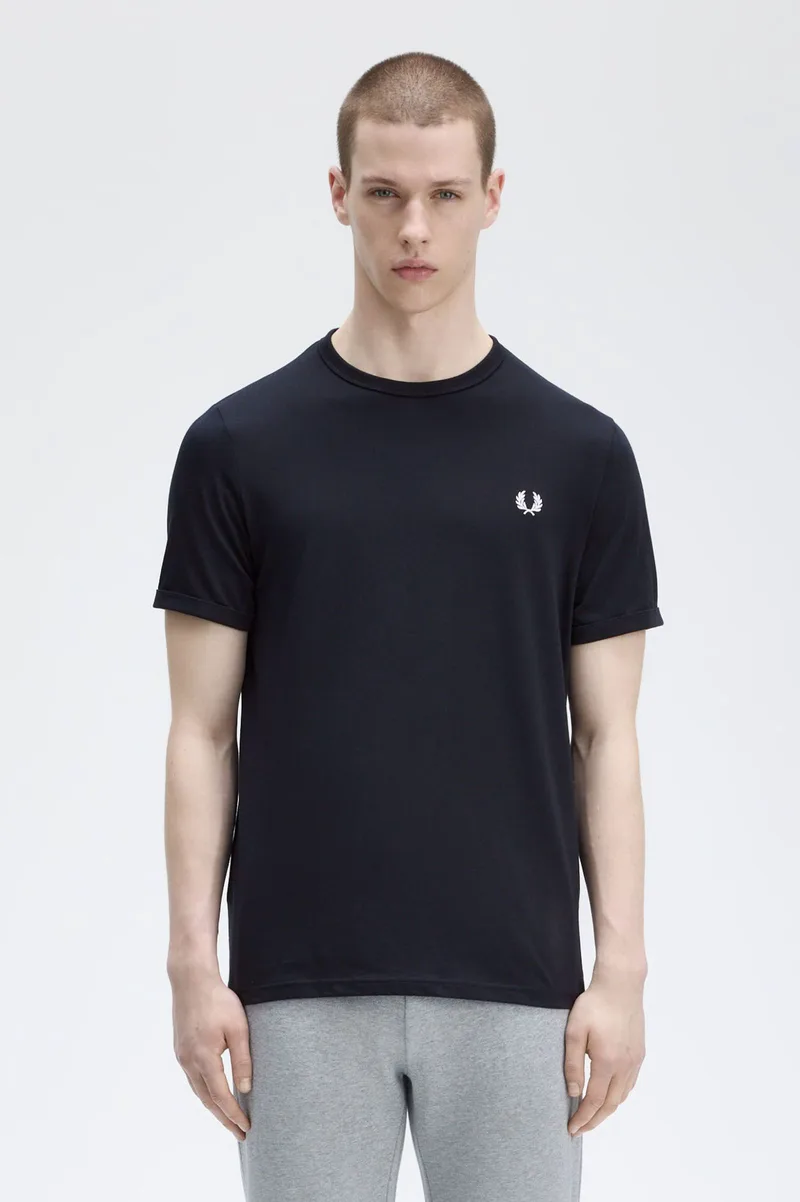 Fred Perry Ανδρική Μπλούζα Ringer T-Shirt M3519-608 Μπλε