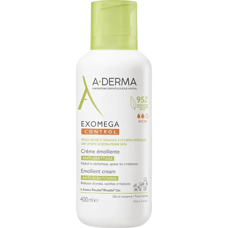 A-Derma Exomega Control Emollient Cream Μαλακτική Κρέμα Κατά του Αισθήματος Κνησμού 400ml