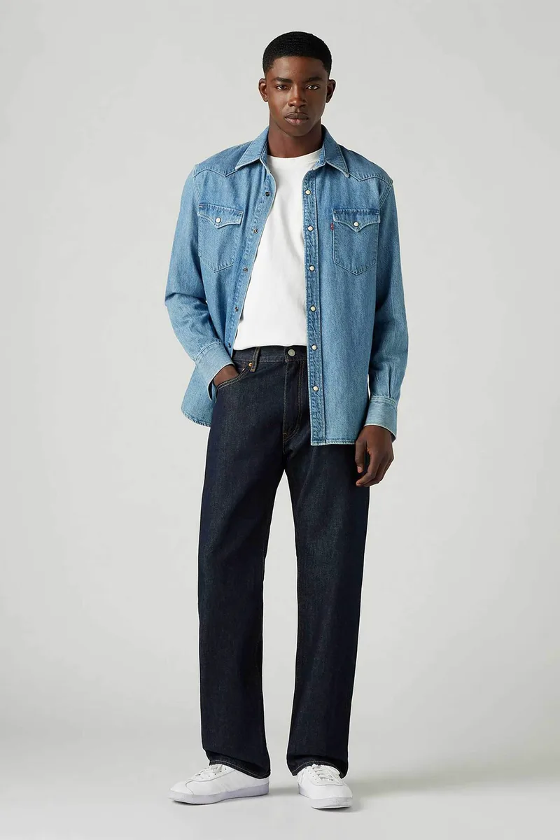 Levi's® ανδρικό τζιν παντελόνι πεντάτσεπο Relaxed Straight Fit ''555™'' - 000LO0000 Denim Blue Σκούρο