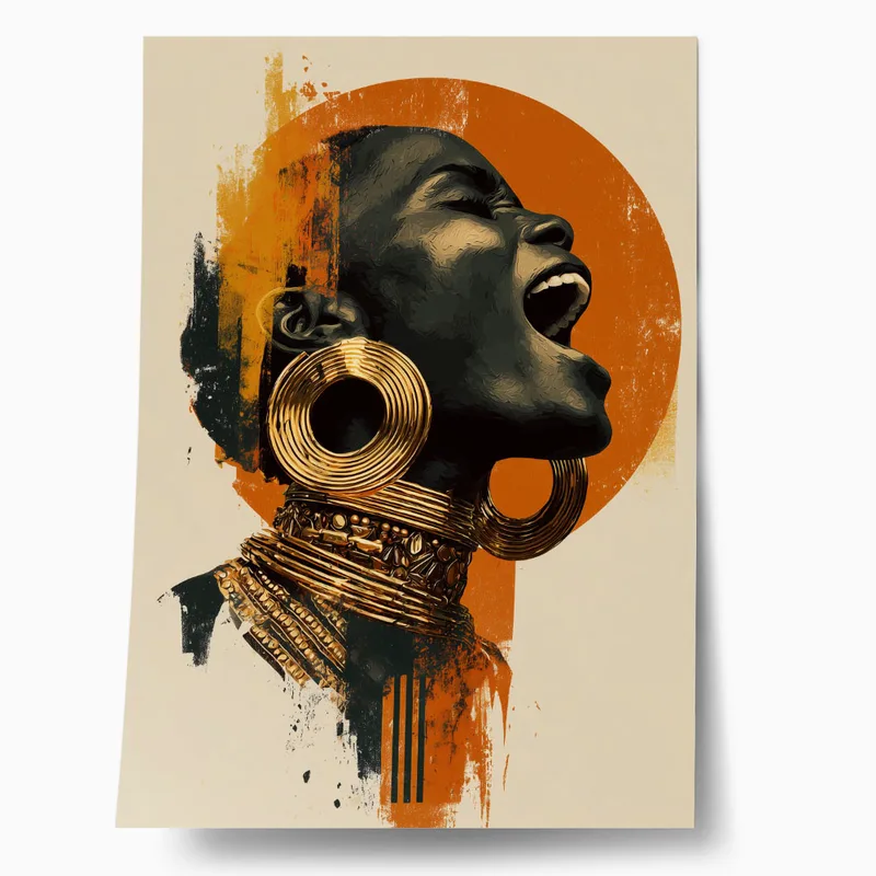 Poster AFROCENTRIC WOMAN SCREAMING