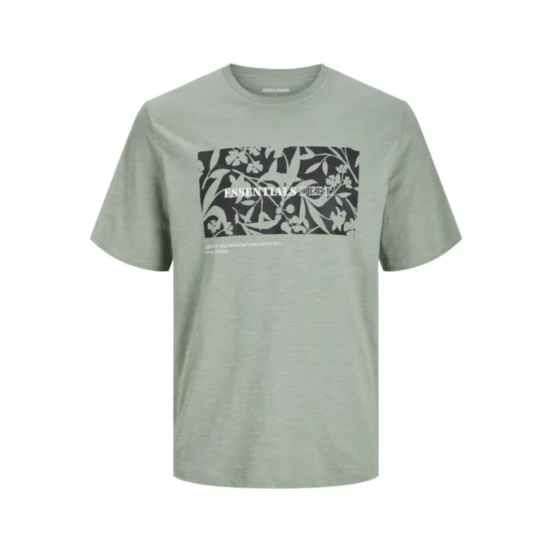 Jack & Jones "Jeff Monochrome Shape"σε Plus fit γραμμή,με μεταξοτυπία - Iceberg Green