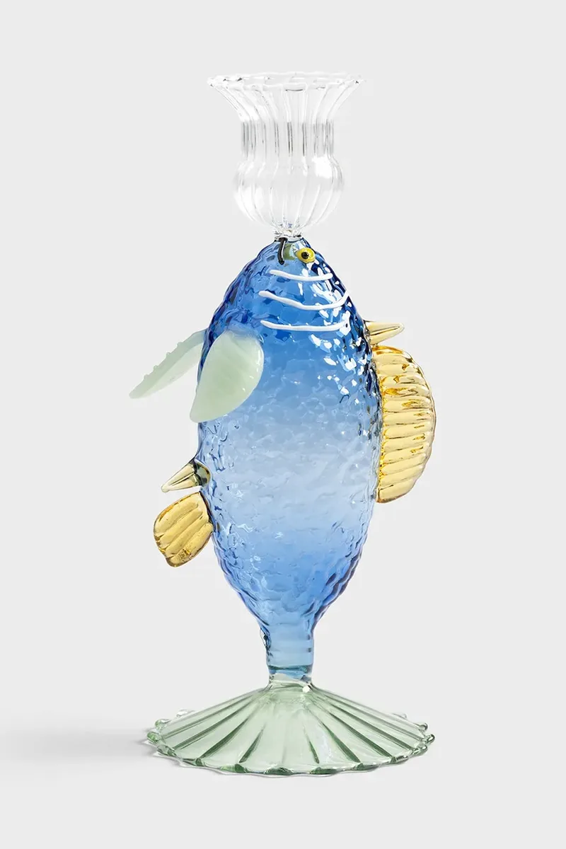 Διακοσμητικό κηροπήγιο &k amsterdam fish blue