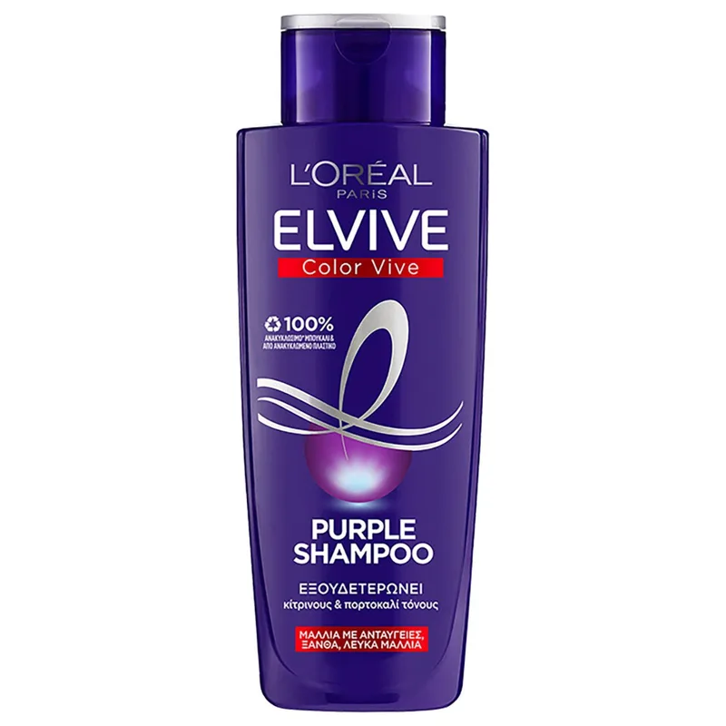 L'Oreal Paris Elvive Color Vive Purple Shampoo Σαμπουάν για Ξανθά ή Λευκά Μαλλιά που Εξουδετερώνει Άμεσα Κίτρινους & Πορτοκαλί Τόνους 200ml