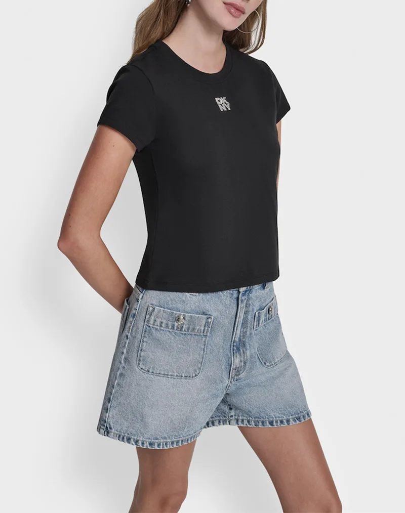 DKNY DJ6T1740 LOGO ΜΠΛΟΥΖΑΚΙ ΚΟΝΤΟΜΑΝΙΚΟ DKNY DJ6T1740-BSV Black