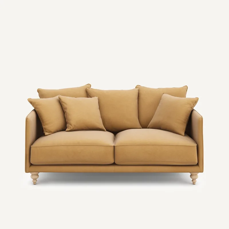 Καναπές 3 θέσεων compact από λινό βελούδο Μ105xΠ178xΥ93cm