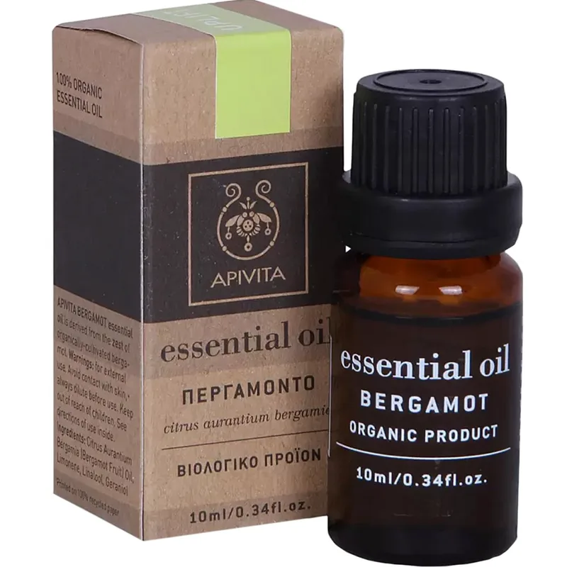 Apivita Bergamot Essential Oil Πολυχρηστικό Αιθέριο Έλαιο Αρωματοθεραπείας από Περγαμόντο με Διεγερτικές & Αντικαταθλιπτικές Ιδιότητες 10ml