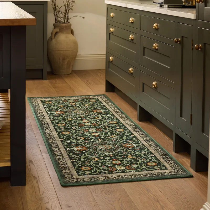 Country Paisley Green Eco-Washable Runner