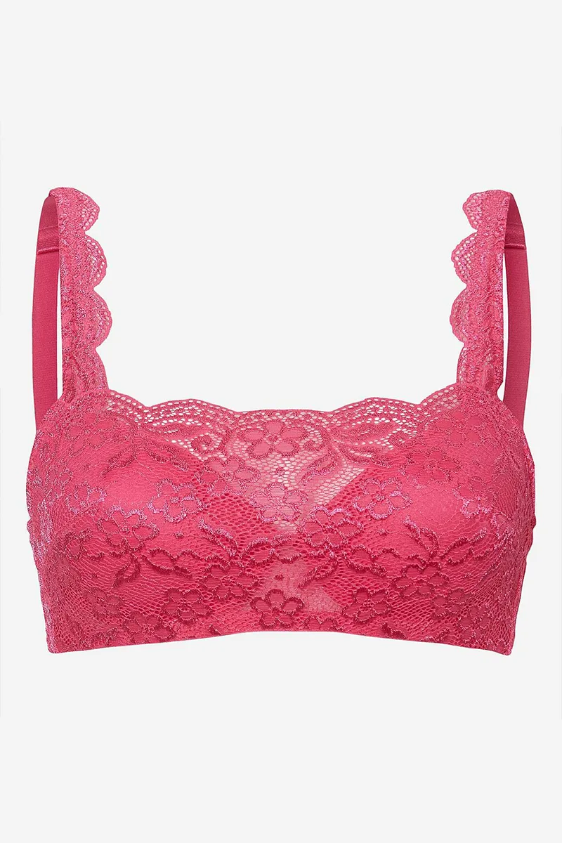 Bralette με δαντέλα σε φουξ χρώμα