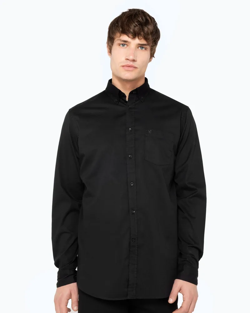 The Bostonians Ανδρικό Πουκάμισο Regular fit 3AAP1680-B031BL Μαύρο