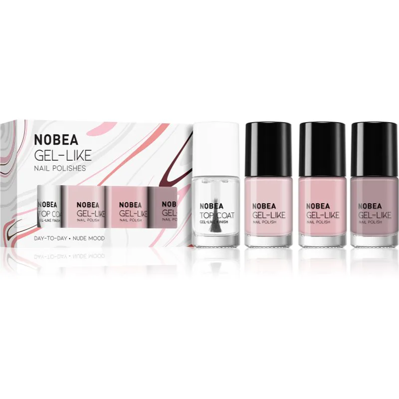 NOBEA Day-to-Day 4-Piece Gel-like Nail Polish set Σετ βερνίκι νυχιών Nude mood