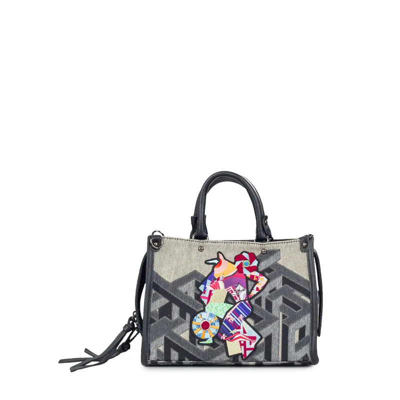 Shopping γυναικεία Ames Bags Γκρι 758 Thalos Small Labyrinth 100