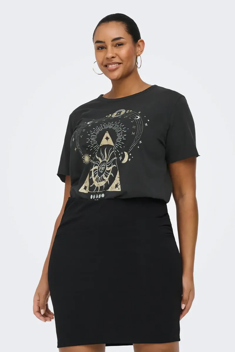 T-shirt με τύπωμα zodiac σε χρώμα μαύρο