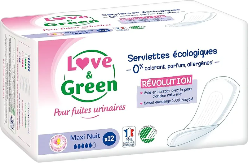 Love&Green Urinary Leaks 12 Normal Towels