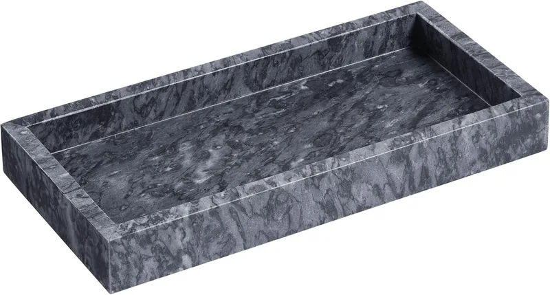 Διακοσμητικός Δίσκος Navaris Black Marble Vanity Tray Αποθήκευσης & Οργάνωσης από Μάρμαρο 25 x 12 x 3 cm - Black (NAV000018MJ005C)