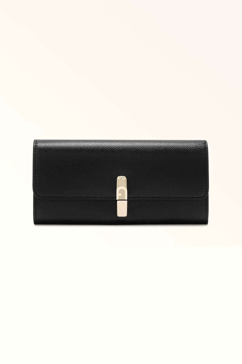 Furla γυναικείο δερμάτινο πορτοφόλι μονόχρωμο "Iride Continental XL" - WP00591-ARE000 Μαύρο