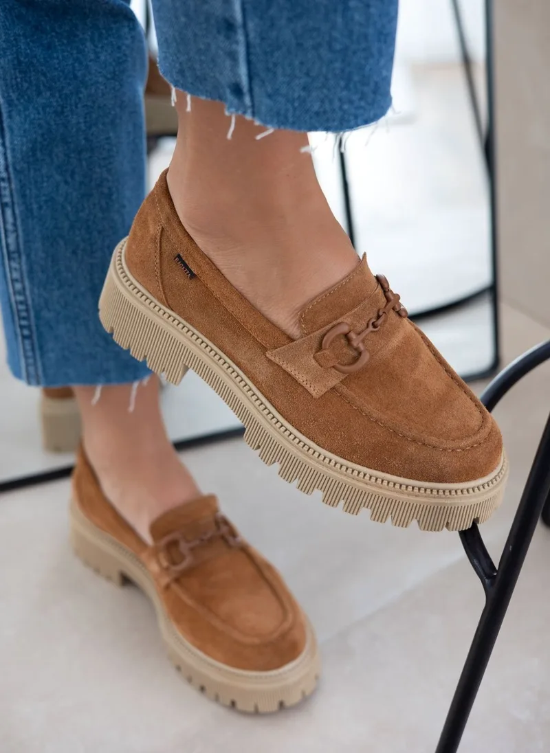 RAGAZZA Chunky Suede Loafers - 307 - Tan