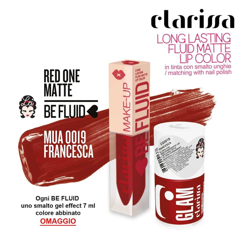 Be fluid lip color francesca red one matte 4 ml