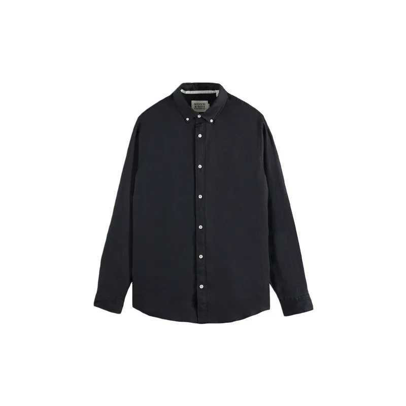 Πουκάμισο με μακριά μανίκια Scotch & Soda CORE LINEN BUTTONED DOWN LONGSLEEVE SHIRT MEN SCOTCH SODA
