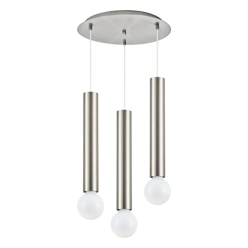 Φωτιστικό Οροφής Τρίφωτο Homelighting Adept Tube 77-8662 Nickel