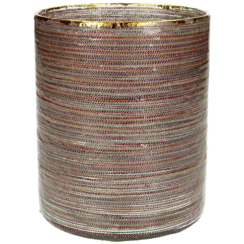 Κηροπήγιο ArteLibre Κορδέλα Πολύχρωμο Γυαλί 12x12x15cm
