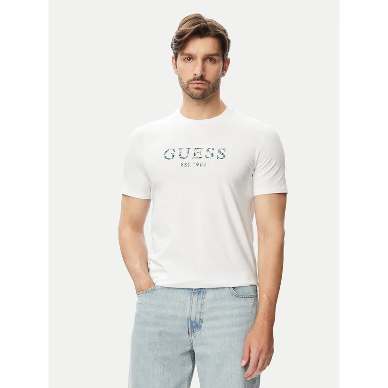 Guess T-Shirt M4YI38 J1314 Λευκό Regular Fit