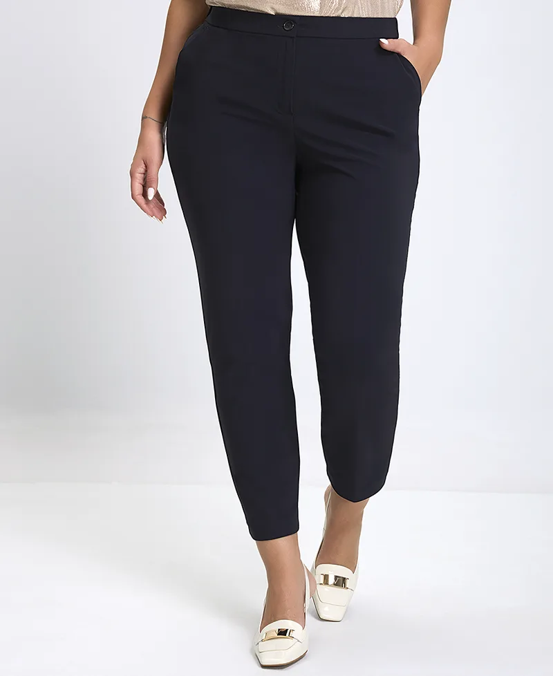 Γυναικείο Cropped Παντελόνι με Ελαστική Υφή Slim Fit σε Μαύρο