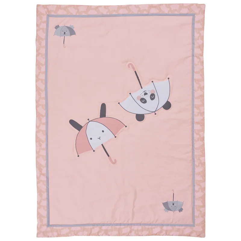 Κουβερλί Das Baby Fun 4878 Γκρι- Λευκό- Ροζ 110x150