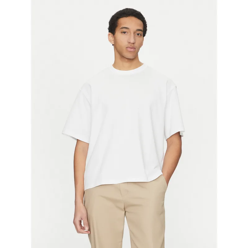 Jack & Jones T-Shirt Manchester 12275656 Λευκό Cropped Fit
