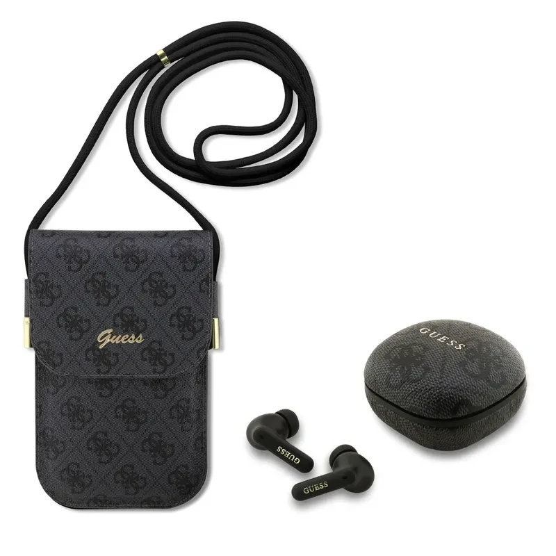 Guess Wireless Earbuds TWS and Crossbody Bag Black