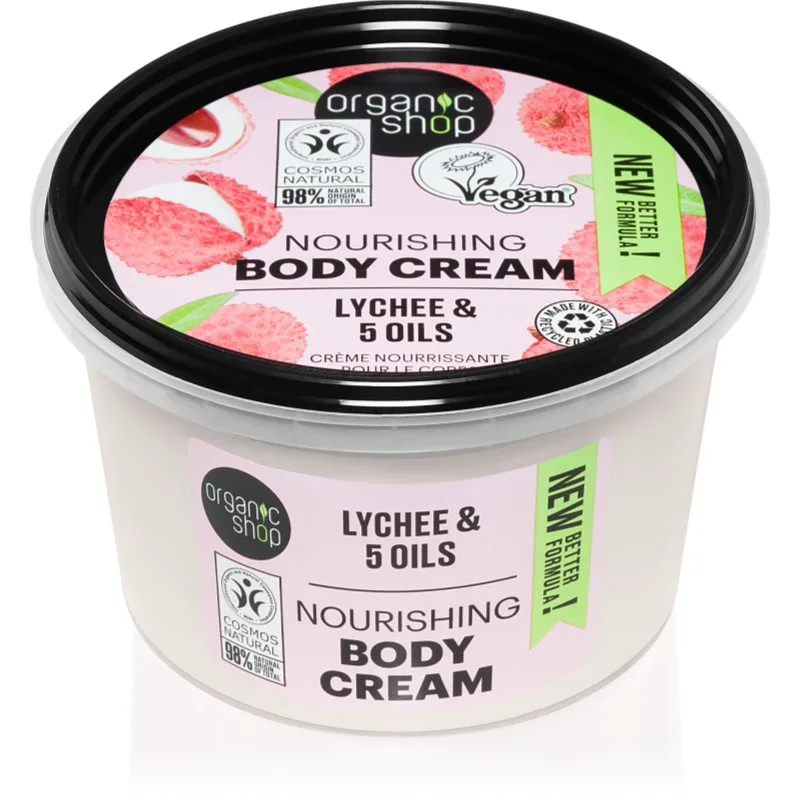 Organic Shop Lychee & 5 Oils περιποιητική κρέμα σώματος 250 ml