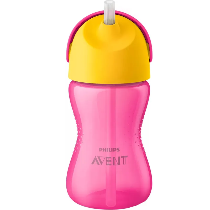 Philips Avent Bendy Straw Cup 12m+ Ροζ Εύχρηστο Πλαστικό Κύπελο με Καλαμάκι για Δραστήρια Νήπια στη Φάση της Ανάπτυξης 300ml, Κωδ SCF798/02