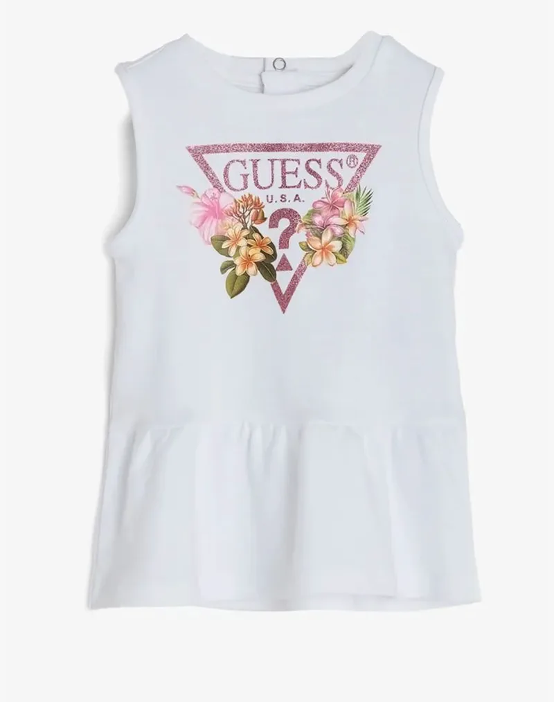 GUESS INTERLOCK SLEEVELESS DRESS ΦΟΡΕΜΑ ΠΑΙΔΙΚΟ GIRL A4GK18KA6W4-F0C9 OffWhite