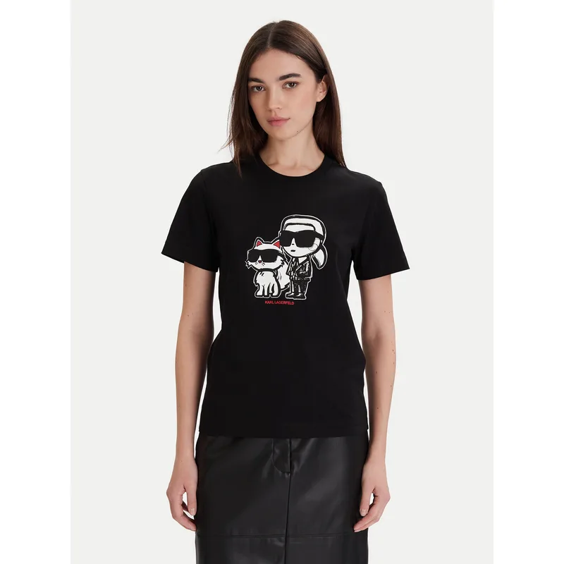 KARL LAGERFELD T-Shirt A1W17129 Μαύρο Regular Fit