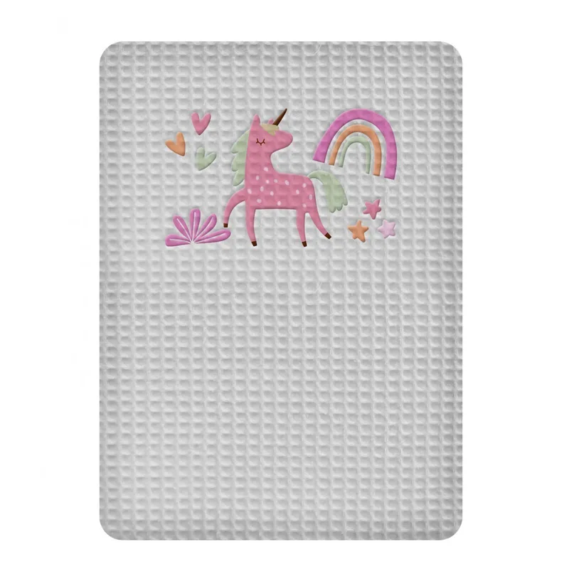 Κουβερτα Πικε Κουνιας 110X140 Adam Home Unicorn Grey