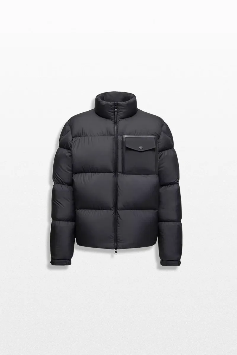 MONCLER Ανδρικό Μαύρο Chinon Square-Quilted Short Down Jacket