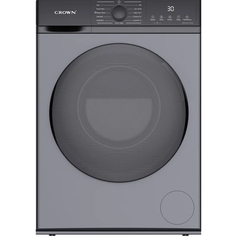 Crown CWM10J12BLDCIX Πλυντήριο Ρούχων 10kg, 1400 στροφές, με Ατμό, Α, Γκρι CWM10J12BLDCIX