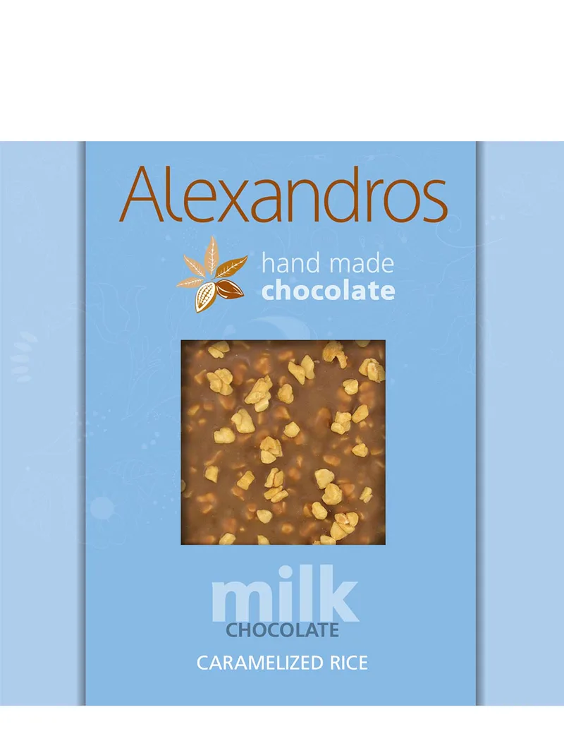 Χειροποίητη σοκολάτα γάλακτος με ρύζι "Alexandros" 90g>
