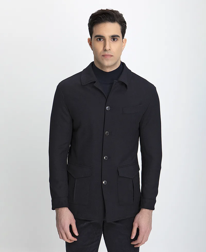 HD x Vardas Shacket Slim Fit σε Μπλε Σκούρο