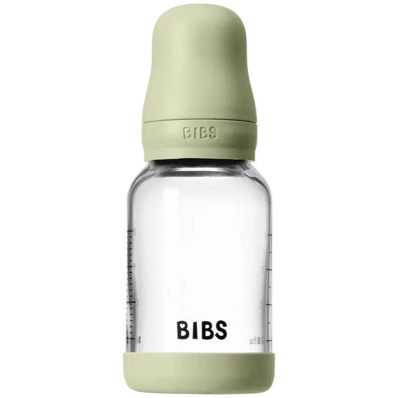 BIBS Baby Glass Bottle Round Latex μπιμπερό κατά των κολικών Sage 120 ml