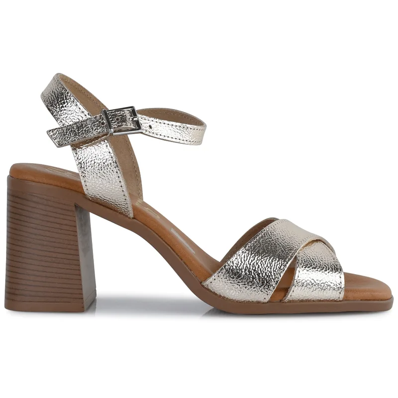 Δερμάτινο χρυσό πέδιλο Oh my Sandals 5620