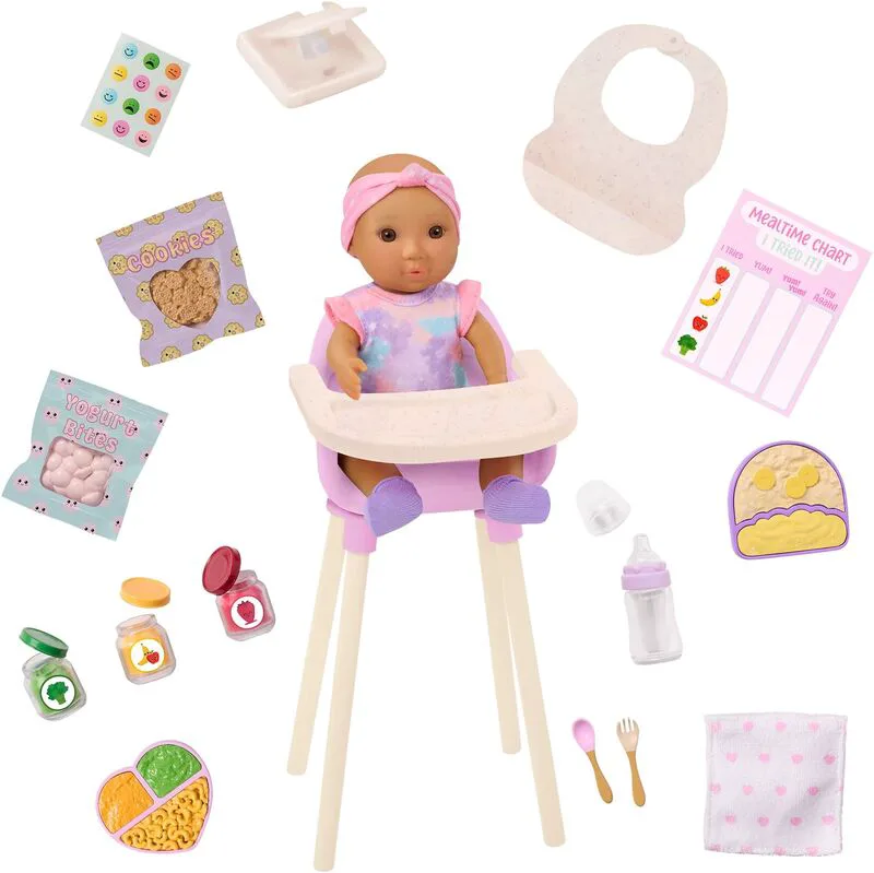 Our Generation Σετ Καρέκλα Φαγητού Μωρό & Αξεσουάρ Mealtime (BD35506Z)