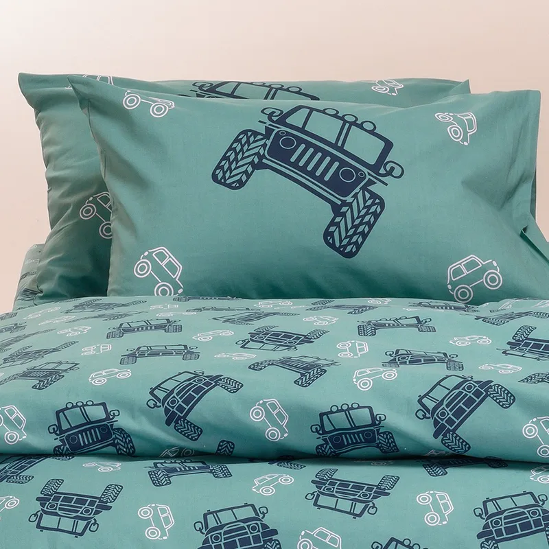 Μαξιλαροθήκες Ζεύγος 50X70 Melinen Kids Line Trucks Aqua (50x70)