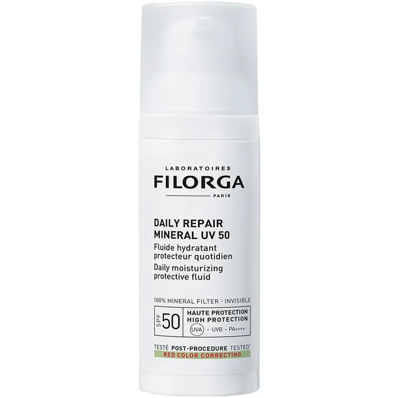 Filorga Daily Repair Spf50 Mineral Moisturizing Protective Fluid Λεπτόρρευστο Αντηλιακό Προσώπου Υψηλής Προστασίας Κατά της Ερυθρότητας για Ενυδάτωση & Καταπράυνση 50ml