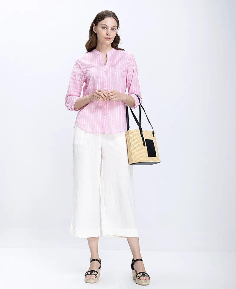 Luna Llena Γυναικεία Παντελόνα Cropped Wide Leg Με Πιέτες