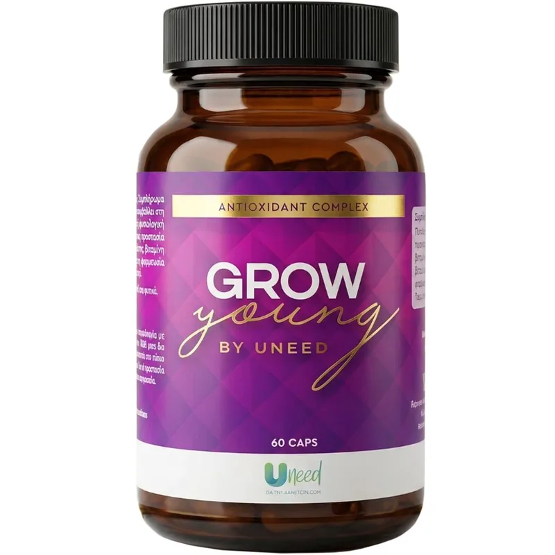 Uneed Grow Young Antioxidant Complex Συμπλήρωμα Διατροφής Αντιοξειδωτικής Φόρμουλας με Βιταμίνες, Μέταλλα & Εκχυλίσματα Βοτάνων με Ισχυρές Αντιγηραντικές Ιδιότητες 60caps