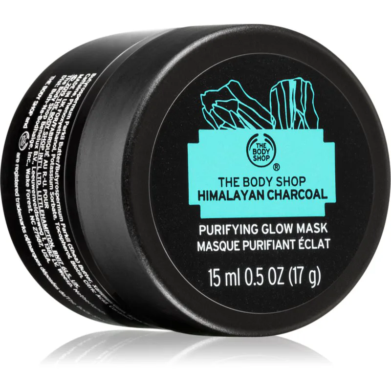 The Body Shop Himalayan Charcoal Purifying Glow Mask καθαριστική και λαμπρυντική μάσκα προσώπου για λιπαρή και προβληματική επιδερμίδα 15 ml
